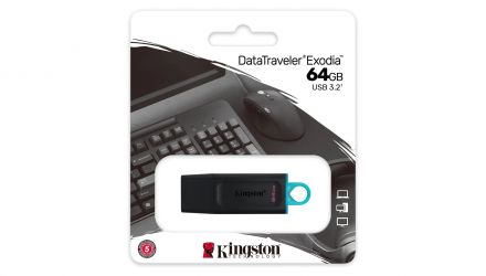Флеш-накопичувач Kingston DT Exodia USB-A 3.2 Gen1 Black/Teal 64GB - Retromagaz, image 4