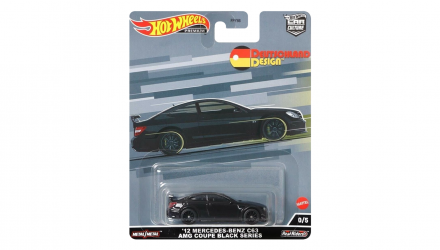 Машинка Premium Hot Wheels '12 Mercedes-Benz C63 AMG Coupe Black Series Chase Deutschland Design 1:64 HCJ97 Black - Retromagaz, image 1