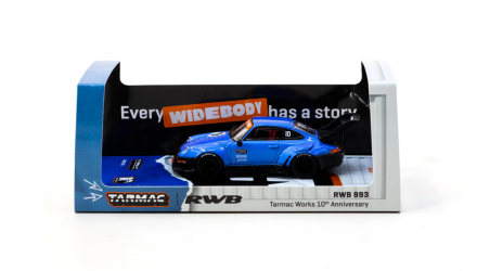 Машинка Premium Tarmac Works Porsche RWB 993 10th Anniversary Diecast Scale Model Car 1:64 T64-TL017-10TH Blue - Retromagaz, image 4