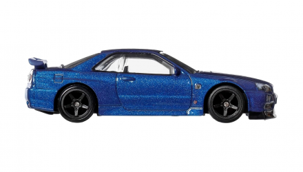 Машинка Premium Hot Wheels Nissan Nissan Skyline GT-R V·Spec II (BNR34) Car Culture 1:64 JBK92 Blue - Retromagaz, image 3