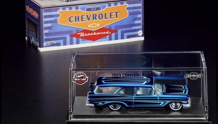 Машинка Premium Hot Wheels 1959 Chevrolet Brookwood Red Line Club RLC 1:64 JCP19 Blue - Retromagaz, image 1