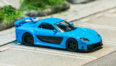 Машинка Premium Tarmac Works Mazda RX-7 VeilSide Fortune7 1:64 T64G-075-BL Blue - Retromagaz, image 4