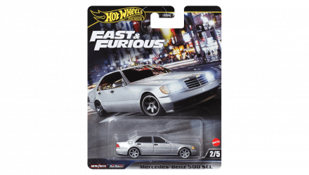 Машинка Premium Hot Wheels Mercedes-Benz 500 SEL Fast & Furious 1:64 HRT94 Grey - Retromagaz, image 1