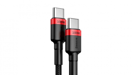 Кабель Baseus Cafule Flash Charging Cable 20V 5A 100W USB Type-C - USB Type-C Black Red 2m - Retromagaz, image 4
