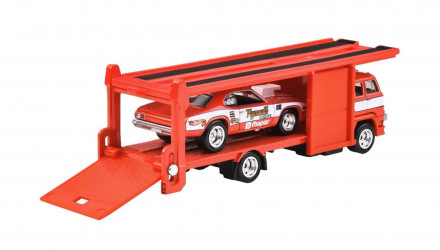 Машинка Premium 2шт Hot Wheels '73 Plymouth Duster та Second Story Lorry Team Transport 1:64 JBM38 Red - Retromagaz, image 4