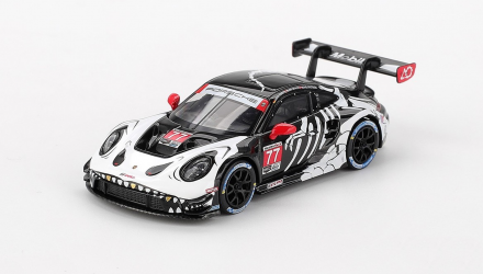 Машинка Premium MINI GT Porsche 911 GT3 R #77 AO Racing 2025 IMSA Petit Le Mans 1:64 MGT01143-CH White - Retromagaz, image 1