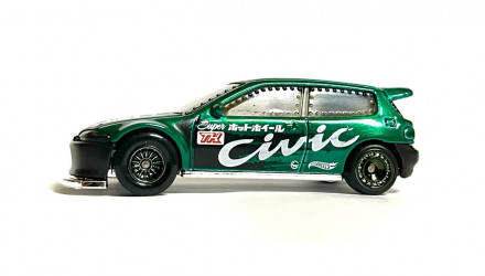 Машинка Базовая Hot Wheels Honda Civic Custom Drag Strip 1:64 JJM20 Green - Retromagaz, image 2