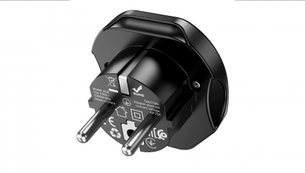 Адаптер Hoco AC6 Unimpeded Universal Conversion Plug EU Plug - US Plug Black - Retromagaz, image 1