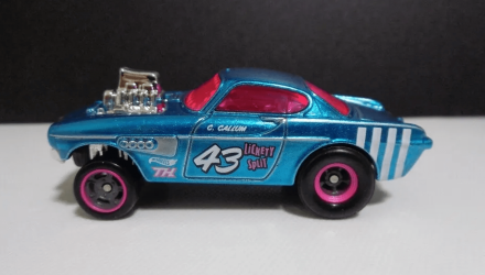 Машинка Базова Hot Wheels Volvo P1800 Gasser Super Treasure Hunt STH Reverse Rake 1:64 HTF37 Blue - Retromagaz, image 3