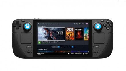 Накладки на Стіки 2шт RMC Cat Paw Nintendo Switch Wii Steam Deck White Blue - Retromagaz, image 4