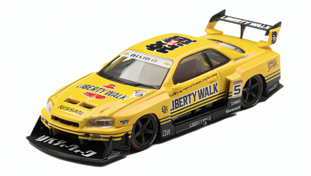 Машинка Premium MINI GT Nissan LB-ER34 Super Silhouette SKYLINE Sport 1:64 MGT01182-CH Yellow - Retromagaz, image 1