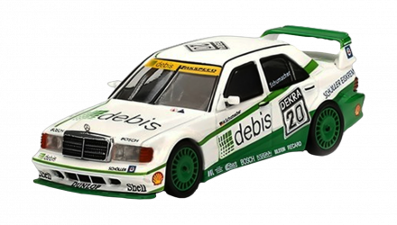 Машинка Premium MINI GT Mercedes-Benz 190E 2.5 16 Evolution II 1991 DTM 1:64 White - Retromagaz, image 1