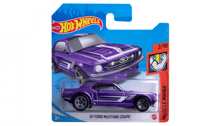 Машинка Базовая Hot Wheels '67 Ford Mustang Coupe Muscle Mania 1:64 GTB45 Purple - Retromagaz, image 1