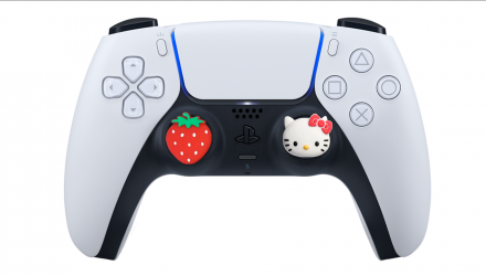 Накладки на Стики 4шт Geekshare Hello Kitty+Strawberry PlayStation 5 4 3 2 1 Xbox Series One 360 Switch 2 Red White - Retromagaz, image 1