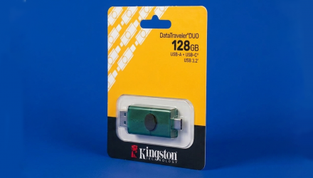 Флеш-накопичувач Kingston DataTraveler DuoG2 USB-A + USB-C 3.2 Gen1 Black/Green 128GB - Retromagaz, image 3