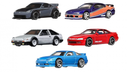 Машинка Premium 5шт Hot Wheels Nissan 350Z / Toyota AE86 / Nissan 180SX / Toyota Soarer / Nissan Silvia Fast & Furious 1:64 JFL99 Black - Retromagaz, image 1