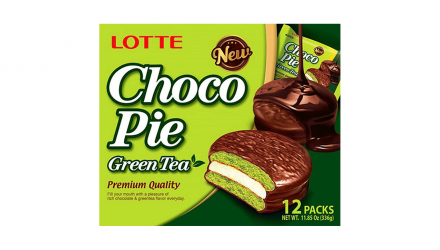 Пирожные Lotte Чокопай Зеленый Чай Choco Pie Green Tea (12 Пирожных) 336g - Retromagaz, image 1