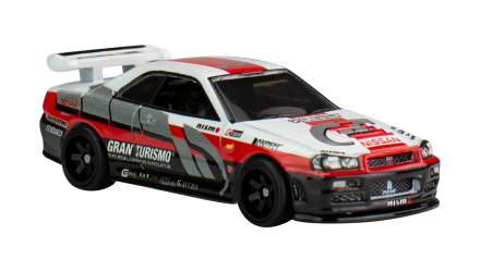 Машинка Premium Hot Wheels Nissan Skyline GT-R (R34) Gran Turismo Pop Culture 1:64 HKC28 White - Retromagaz, image 5