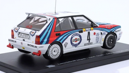 Машинка Premium Tarmac Works Lancia Delta HF Integrale Monte Carlo Rally 1992 #04 Winner Didier Auriol / Bernard Occelli 1:64 T64-049-92MCR04 White - Retromagaz, image 2