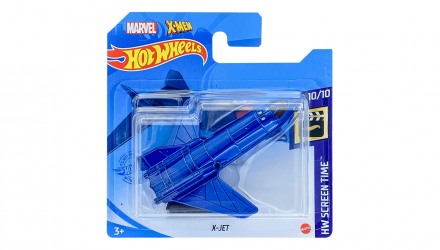 Машинка Базовая Hot Wheels Marvel X-Men X-Jet Screen Time 1:64 GRX15 Blue - Retromagaz, image 1