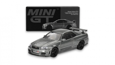 Машинка Premium MINI GT Nissan Skyline GT-R (R34) - Nismo BNR34 CRS Version 1999 1:64 MGT01160 Grey - Retromagaz, image 4