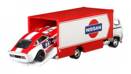 Машинка Premium Hot Wheels 2шт Nissan Fairlady Z и Транспортер Sakura Sprinter Team Transport 1:64 FYT14 White - Retromagaz, image 3