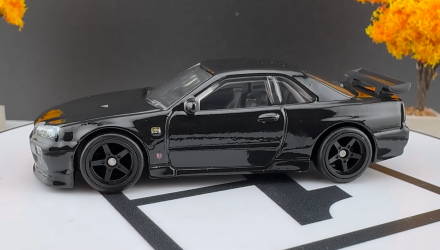 Машинка Premium Hot Wheels Nissan Nissan Skyline GT-R V·Spec II (BNR34) Chase Car Culture 1:64 JBK92 Black - Retromagaz, image 3