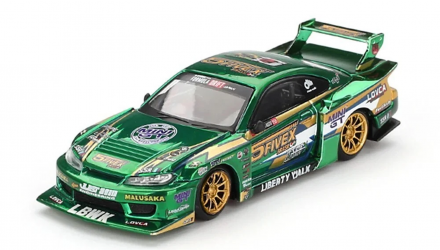 Машинка Premium MINI GT Nissan S15 SILVIA LB-Super Silhouette LBWK 2024 Fausto Racing 1:64 MGT00858-CH Green Машинка Premium MINI GT Nissan S15 SILVIA LB-Super Silhouette LBWK 2024 Fausto Racing 1:64 MGT00858-CH Green - Retromagaz, image 1