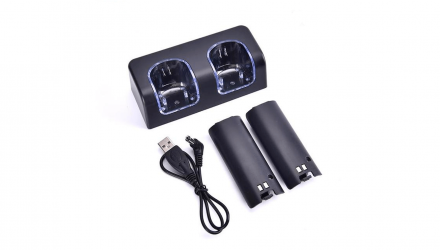 Зарядний Пристрій RMC Wii Dual-Seat Charger + 2 Акумулятори Black 0.5m Новий - Retromagaz, image 1