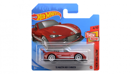 Машинка Базова Hot Wheels '15 Mazda MX-5 Miata Then and Now 1:64 GTB35 Red - Retromagaz, image 1