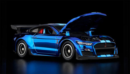 Машинка Premium Hot Wheels 2022 Ford Mustang Shelby GT500 Code Red Red Line Club RLC 1:64 JJY59 Blue - Retromagaz, image 6