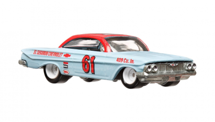 Машинка Premium Hot Wheels 2шт '61 Impala и Транспортер '72 Chevy Ramp Truck Team Transport 1:64 FLF56/HKF40 Light Blue - Retromagaz, image 4