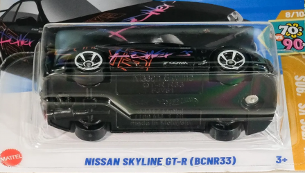Машинка Базова Hot Wheels Nissan Skyline GT-R (BCNR33) '70s vs. '90s 1:64 HYY80 Black - Retromagaz, image 4