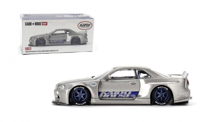 Машинка Premium Kaido House x MiNI GT Nissan Skyline GT-R (R34) Kaido Works V1 1:64 KHMG143 Grey - Retromagaz, image 4