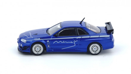 Машинка Premium INNO64 Nissan GT-R R34 V-Spec Tuned By “MINE’S” 1:64 N64-R34VS-MINES-BLUE Silver - Retromagaz, image 3