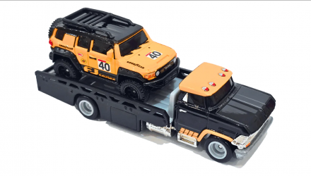 Машинка Premium 2шт Hot Wheels Toyota FJ Cruiser та Horizon Hauler Team Transport 1:64 JBM33 Yellow - Retromagaz, image 3