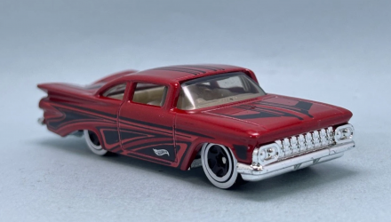 Машинка Базовая Hot Wheels 59 Chevy Impala Layin Low 1:64 JJJ15 Red - Retromagaz, image 3