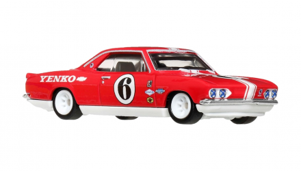 Машинка Premium 2шт Hot Wheels '66 Chevrolet Corvair Yenko Stinger та '72 Chevy Ramp Truck Team Transport 1:64 JHX91 White - Retromagaz, image 4