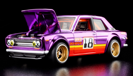 Машинка Premium Hot Wheels '71 Datsun 510 Red Line Club RLC 1:64 JJY57 Purple - Retromagaz, image 6