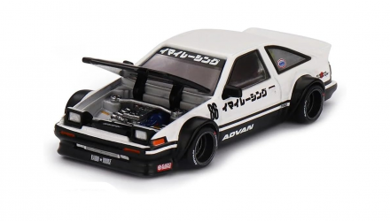 Машинка Premium Kaido House x MiNI GT Toyota AE86 Sprinter Trueno Kaido Street V1 1:64 KHMG180-CH White - Retromagaz, image 1