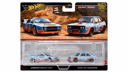 Машинка Premium Hot Wheels Lancia Rally 037 / Fiat 131 Abarth Gulf 2-Packs 1:64 HRR81 Blue 2шт - Retromagaz, image 5