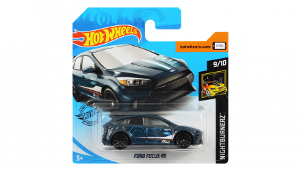 Машинка Базовая Hot Wheels Ford Focus RS Nightburnerz 1:64 FYF84 Dark Grey - Retromagaz, image 1