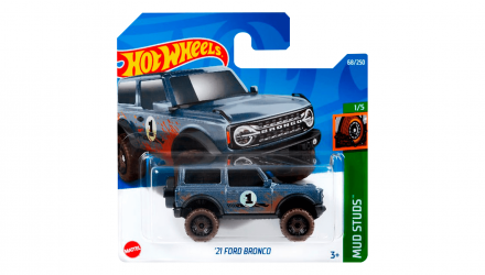 Машинка Базова Hot Wheels '21 Ford Bronco Mud Studs HCT70 Blue Новий - Retromagaz, image 1