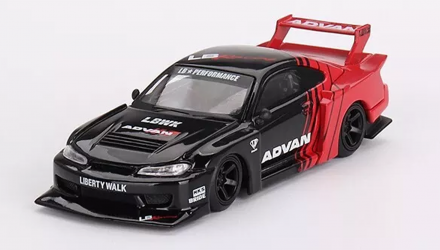 Машинка Premium MINI GT Nissan Nissan LB-Super Silhouette S15 Silvia ADVAN 1:64 MGT00649-CH Black - Retromagaz, image 1