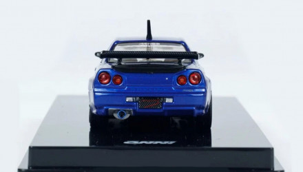 Машинка Premium INNO64 Nissan GT-R R34 V-Spec Tuned By “MINE’S” 1:64 N64-R34VS-MINES-BLUE Silver - Retromagaz, image 4