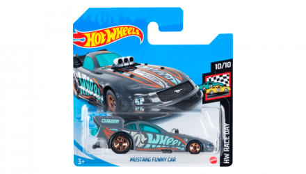 Машинка Базова Hot Wheels Mustang Funny Car Treasure Hunts Race Day 1:64 GTC94 Dark Grey - Retromagaz, image 1