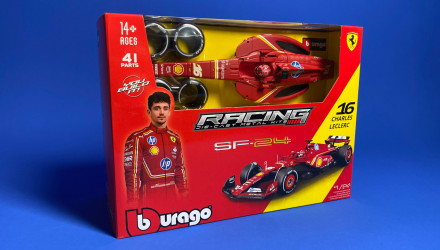 Машинка Bburago Ferrari SF-24 #16 Charles Leclerc Model Kit 1:24 18-26858 Red - Retromagaz, image 1