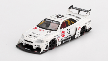 Машинка Premium MINI GT Nissan LB-ER34 Super Silhouette ATHLETE/COLLET 1:64 MGT01059-СH White - Retromagaz, image 1