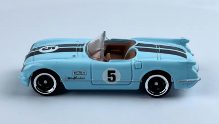 Тематична Машинка Hot Wheels 1955 Corvette Vintage Racing Club 1:64 HRT81/HRV01 Blue - Retromagaz, image 4