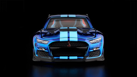 Машинка Premium Hot Wheels 2022 Ford Mustang Shelby GT500 Code Red Red Line Club RLC 1:64 JJY59 Blue - Retromagaz, image 4